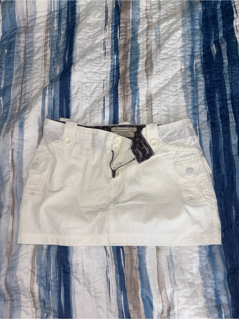 Abercrombie & Fitch White Skirt with Patterned Waistband